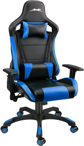 Leopard - Silla de juegos con respaldo alto, silla de oficina de piel sintética, sillas de videojuegos ajustables, silla giratoria de carreras con