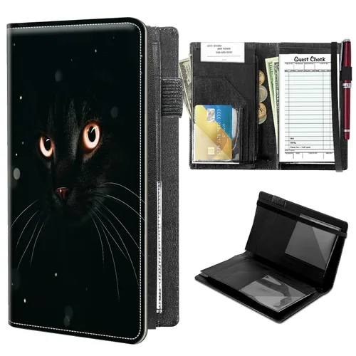 Miniatura 8 de Libretas de alto volumen para camareros, libro de servidor Forest Moon con 2 bolsillos expandibles de 9 x 5, libro de mesera lindo con bolsillo