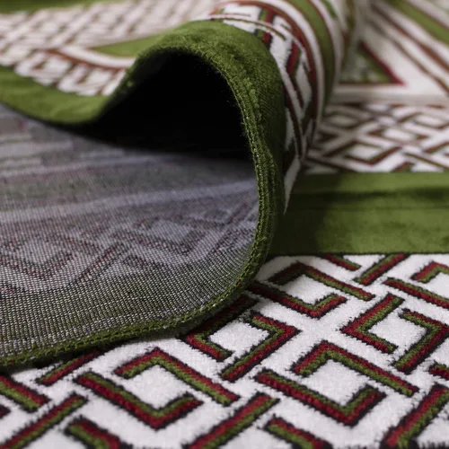 Miniatura 4 de Modefa Alfombra turca de oración islámica – Alfombra grande para rezar en grupo y reunión – Alfombra ancha de terciopelo de felpa – Janamaz Sajada