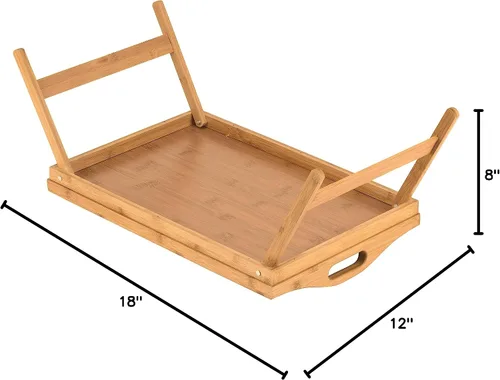 Miniatura 10 de Bandeja de cama Home-it con patas plegables, bandeja para desayuno de bambú con patas para desayuno