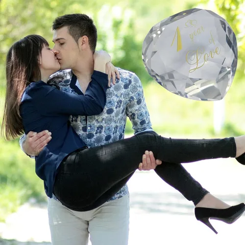 Miniatura 6 de Regalos de cristal de aniversario de 1 año para ella y él, primera boda para marido, esposa, novio o novia, regalo de aniversario de un año