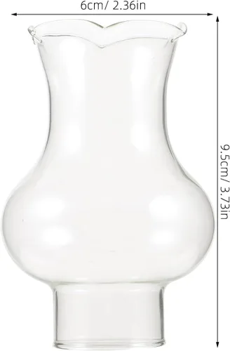 Miniatura 6 de Lámpara de aceite para chimenea, lámpara de huracán, pantalla de cristal transparente para huracán, globo de aceite de vidrio para cubierta de vela