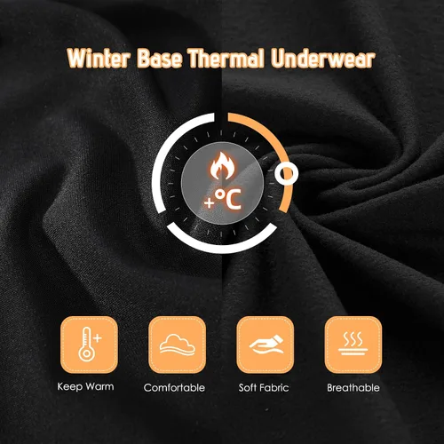 Miniatura 4 de Zando Conjunto de ropa interior térmica para niños, ropa interior térmica para invierno, pantalones largos cálidos para niños pequeños, ropa