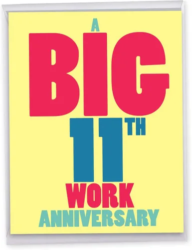 Miniatura 12 de NobleWorks Divertida tarjeta de notas de aniversario de trabajo de 6º hito de nosotros de 8.5 x 11 pulgadas con sobre para hombres, mujeres