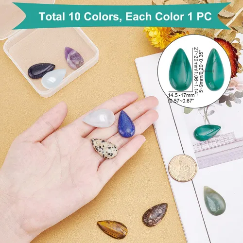 Miniatura 2 de PH PandaHall Cabujones de piedras preciosas naturales en forma de lágrima