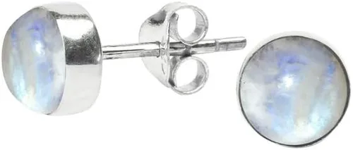 Miniatura 10 de Gemstone Stud Post Earrings, 925 Sterling Silver Gemstone Earring 6 MM Round Girl Women Gift