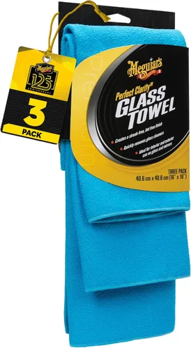 Toallas de vidrio Meguiar's Perfect Clarity, mantenga las ventanas brillantes usando toallas de limpieza de vidrio reutilizables premium con un