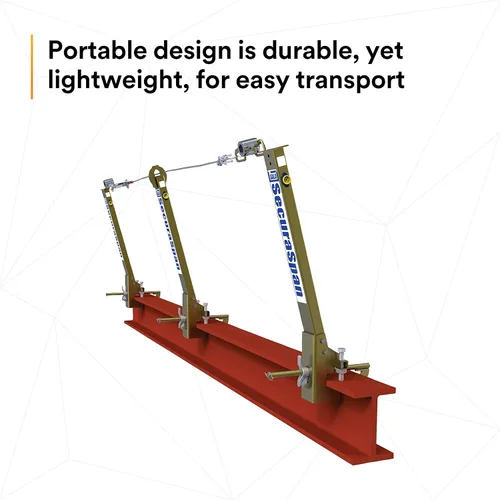 Miniatura 4 de 3M DBI-SALA Secura Span 7400450 Sistema Horizontal, Cable Galvanizado 50', Para Vigas en I, Se adapta a Bridas de Viga I de 6 en 12 pulgadas