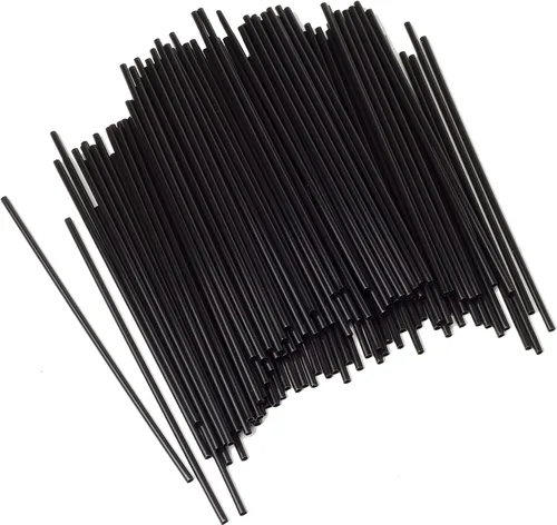 Miniatura 3 de Mini agitadores de bebidas negros, pajitas de plástico para café y cóctel de 5 pulgadas (500 popotes)