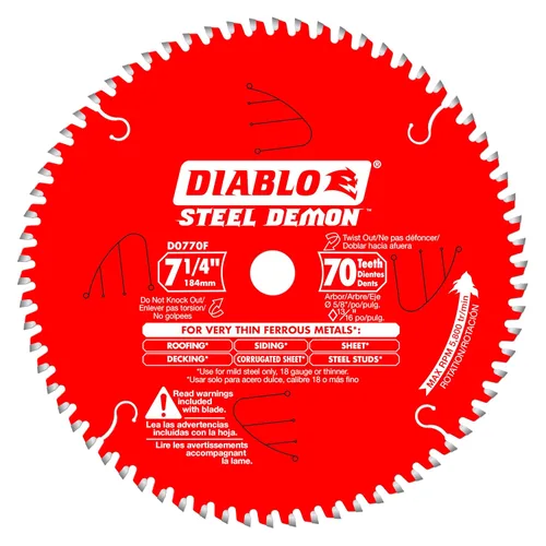 Miniatura 19 de Diablo Hoja de sierra para corte de metal Steel Demon Cermet II de acero de 8 pulgadas x 42 dientes – Vida útil hasta 25 veces más larga, cortes 10
