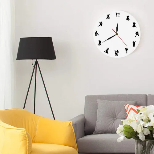 Miniatura 7 de The Geeky Days Reloj de pared para bailar y bailar en silencio, sin tictac, para parejas, regalo para amantes de la danza, bailarines sociales