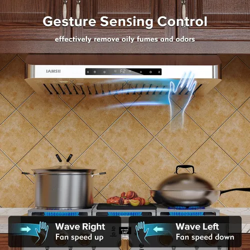 Miniatura 3 de Campana Extractora para Debajo del Clóset de 30 Pulgadas, Campana Extractora de Acero Inoxidable para Estufa de Cocina con Ventilador de Escape de 4