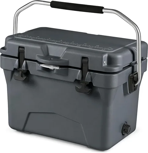 Goplus Enfriador duro, baúl aislado con asas portátiles, portavasos, regla, abridor de botellas, retención de hielo de 6 días para bebidas,