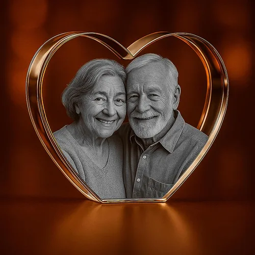 Miniatura 2 de Corazón de Cristal 3D Personalizado con Foto – Imagen Personalizada Grabada con Láser en Vidrio – Regalo Conmemorativo, de Boda, Aniversario