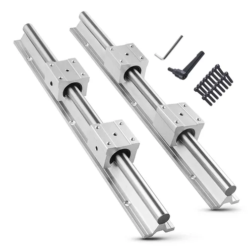 Miniatura 13 de 4 piezas SBR12UU Bloque deslizante de rodamiento lineal de 0.472 in Bloque abierto de aluminio, piezas CNC para riel de guía lineal SBR12 0.472 in