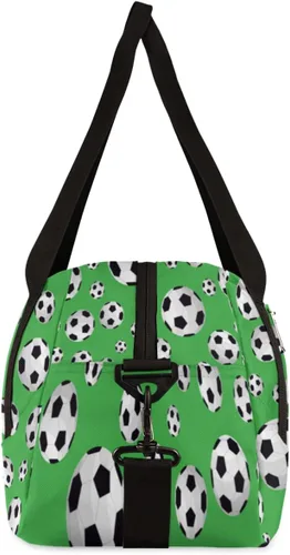 Miniatura 6 de Bolsa de lona para niños y niñas, adolescentes, impermeable, para gimnasio, deporte, bolsa de baile, Patrón de fútbol de fútbol