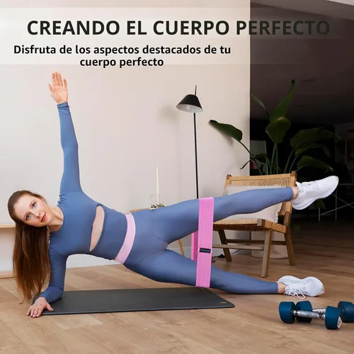 Miniatura 6 de Bandas de ejercicio, bandas de resistencia de tela de 3 niveles para entrenamiento, bandas de entrenamiento de resistencia para mujeres y hombres