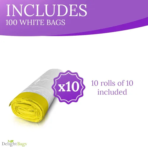 Miniatura 3 de Code K - 100 unidades, compatible con Simplehuman Code K, color blanco, bolsas de basura con cordón, 9-13 galones, 35-45 litros, 24.4 x 28 pulgadas