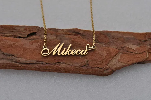 Miniatura 3 de Collar con nombre personalizado chapado en oro de 18 quilates, joyería personalizada para mujer
