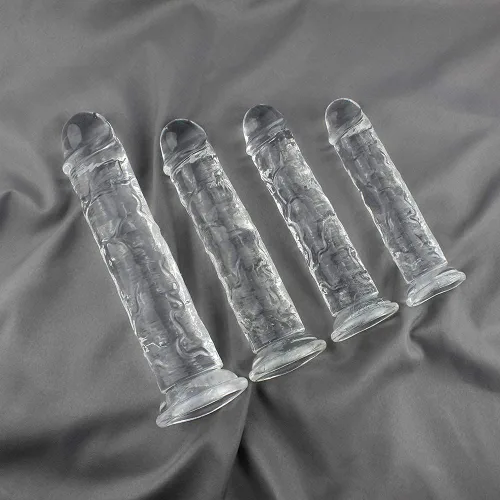 Miniatura 6 de Consolador realista, consolador transparente de 7 pulgadas con base de ventosa fuerte, juguete sexual para adultos para mujeres