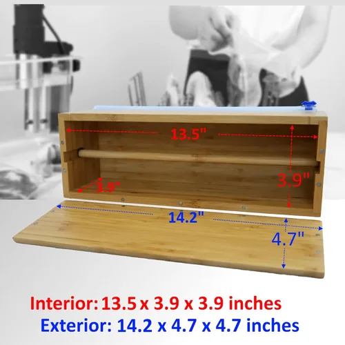 Miniatura 3 de Rollo grande de la bolsa del sellador al vacío, dispensador de la envoltura de alimentos con el cortador de la Fits Most 50 ft Food Saver Bags