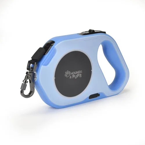 Miniatura 9 de Hounds & Pups - Correa retráctil para perro, 15 pies de longitud, luz LED para paseos nocturnos (morado)