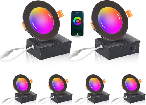 Miniatura 11 de CLOUDY BAY Lámpara de techo empotrable LED ultrafina, 4 pulgadas, 3000 K, 4000 K, 5000 K, regulable 10 W CRI90+, luz sin lata con caja