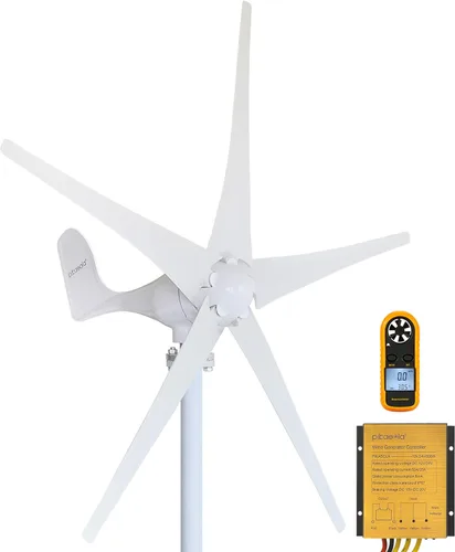 Juego de generador de turbina eólica de 400 W 12 V con 5 cuchillas, con controlador de carga, generador de energía eólica para marina, RV, hogar,