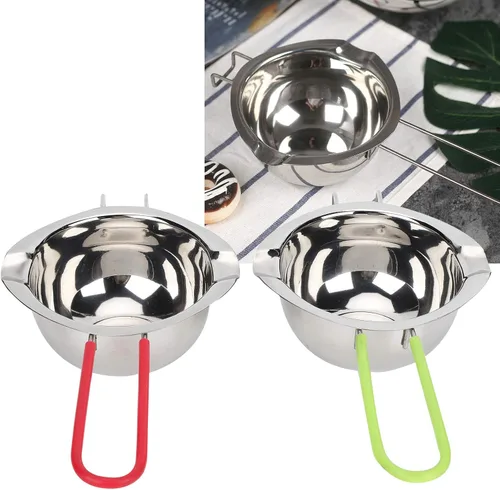 Miniatura 5 de Olla de doble caldera, 2 unidades de 13.5 fl oz de acero inoxidable para fusión, sartén pequeña para leche, chocolate y agua para derretir agua