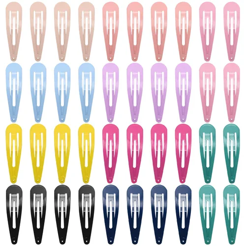 Miniatura 6 de Funtopia - 40 pinzas para el cabello a presión para mujeres y niñas, 40 unidades de 2.8 in / 2.8 pulgadas de largo, pinzas de metal antideslizantes