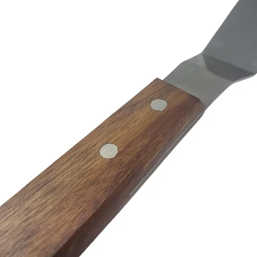 Miniatura 5 de Juego de espátulas de acero inoxidable offset con asas de madera y bolsa de almacenamiento/regalo, herramientas profesionales de decoración