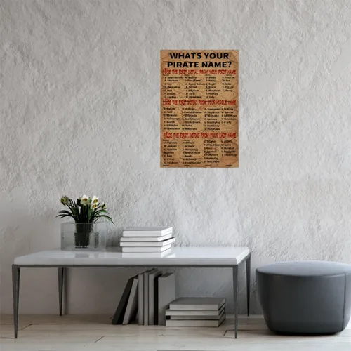 Miniatura 7 de EMOHAT Cartel de metal con texto en inglés "What is your pirate name" (What is your pirate name), cartel de metal para habitación, porche, cocina