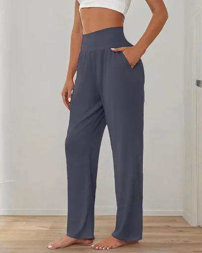 Miniatura 87 de Neer - Conjunto de 3 pantalones de yoga de pierna ancha para mujer - Pantalones deportivos cómodos, holgados, de cintura alta y casuales