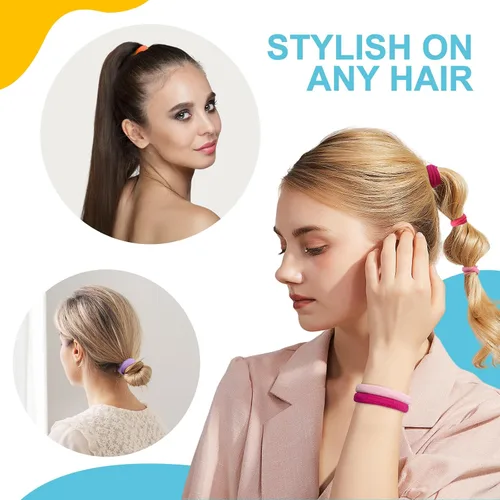 Miniatura 4 de Bandas pequeñas para el cabello sin costuras, liga para coleta que no daña de 4 cm (10 colores muilt)