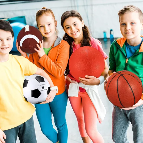 Miniatura 6 de Liliful Juego de 8 pelotas deportivas para el regreso a la escuela, tamaño oficial, fútbol, baloncesto, fútbol, patio, equipo de PE con bolsa