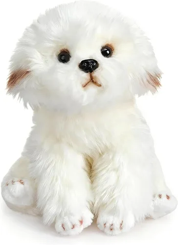 Miniatura 10 de HollyHOME Peluche maltés realista de perro maltés, regalo para mascotas, 13 pulgadas