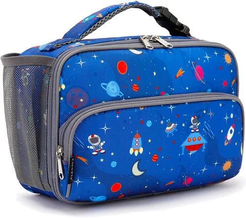 Miniatura 25 de FlowFly Lonchera para niños, bolsa suave aislada, mini hielera para el regreso a clases, kit de bolsa térmica para comidas, para niñas, niños, Avión