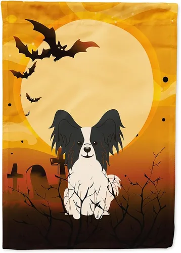 Miniatura 216 de Caroline's Treasures BB4307GF - Bandera de Halloween Airedale para jardín, bandera decorativa para patio exterior, obras de arte de patio, macizos