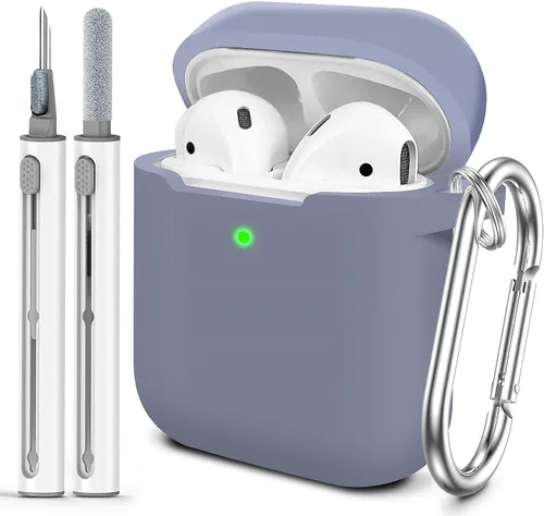 Miniatura 8 de Funda Protectora para AirPods 1/2, viene con kit de limpieza, funda protectora de silicona suave con hebilla, compatible con estuche de carga