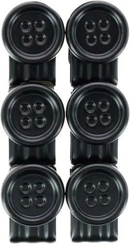 Miniatura 2 de Trafalgar Clips de botón movibles sin coser (juego de 6), Negro
