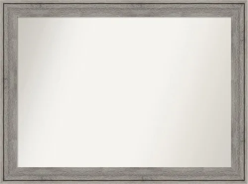 Miniatura 247 de Amanti Art Espejo de pared personalizado no biselado (24.5 x 24.5 pulgadas), marco gris marrón alta, varios tamaños personalizados, espejo de baño