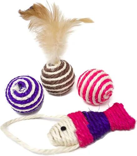 Miniatura 5 de Youngever 24 juguetes para gatos juguetes surtidos, túnel de 2 vías, plumas para gatos – juguete interactivo de plumas esponjoso ratón, pelotas
