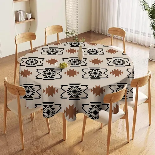 Miniatura 61 de Mantel azteca suroeste, diseño étnico tribal geométrico, estilo vintage, bohemio, elegante, lavable, para comedor, cocina, granja, fiesta