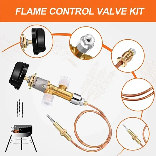 Miniatura 7 de kingsea Kit de válvula de control de seguridad de falla de llama de gas propano GLP de baja presión con entrada y salida de 3/8 de pulgada a 18 UNF