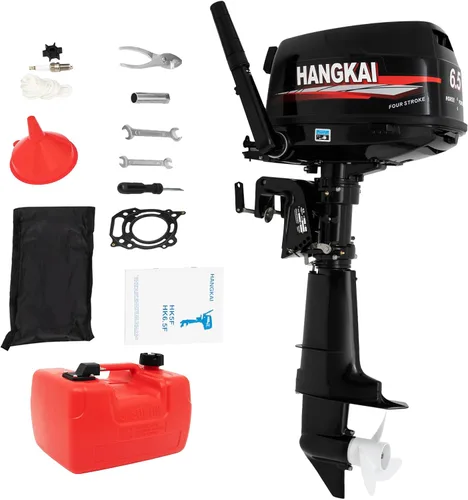 Miniatura 12 de HANGKAI - Motor fuera de borda de 4 HP de 4 tiempos 52CC, motor de barco de pesca resistente con sistema de refrigeración por aire, sistema CDI 4HP