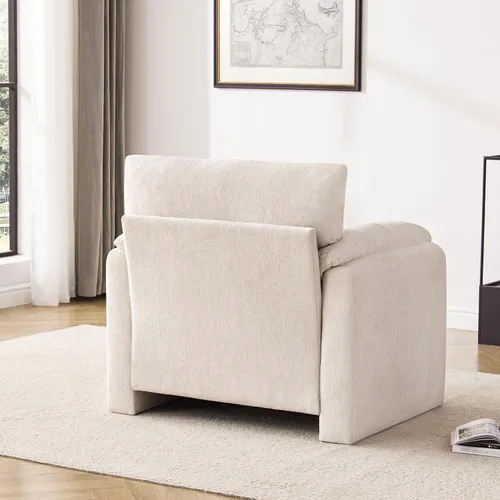 Miniatura 6 de Howjoe Sillón Extragrande de Chenilla, Sillas de Acento de 38.6 Pulgadas de Ancho para Sala de Estar y Dormitorio Silla de Descanso Moderna, Silla