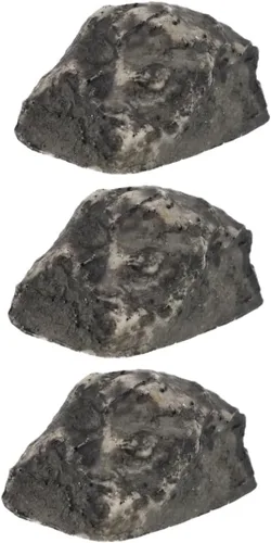 3 piezas de llavero de piedra realista resistente a la intemperie para exteriores, adorno decorativo de jardín, diseño de roca falsa para