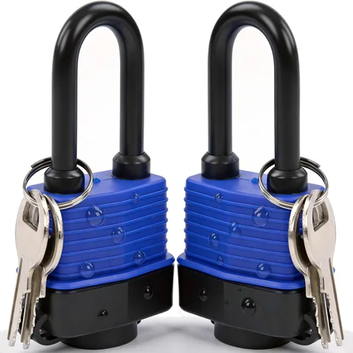 Miniatura 9 de SEPOX® 20 candados resistentes de 1.732 in y 1.75 pulgadas para exteriores con llave similar, cubierta resistente al agua, cerradura de acero