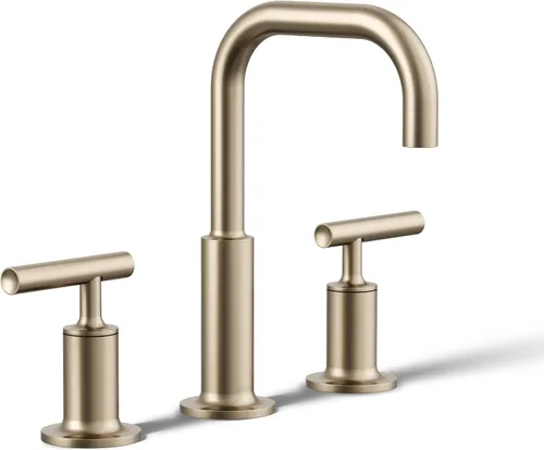 Miniatura 30 de KOHLER K-14406-3-2MB Purist - Grifo para lavabo de baño, 3 agujeros con asas cruzadas bajas, 1.2 GPM, latón moderno cepillado vibrante Latón