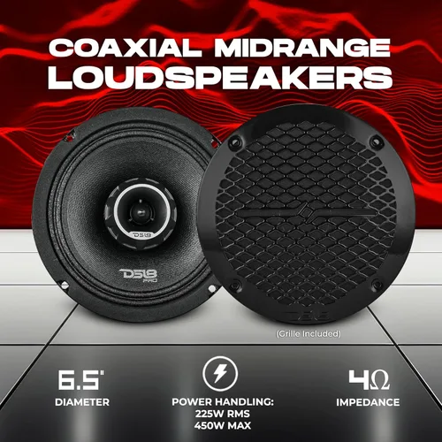 Miniatura 2 de DS18 PRO-ZT6 - Altavoces de rango medio de audio profesional de 6.5 pulgadas de 2 vías con tweeter de bala integrado, 4 ohmios, 450 W, máximo 225 W